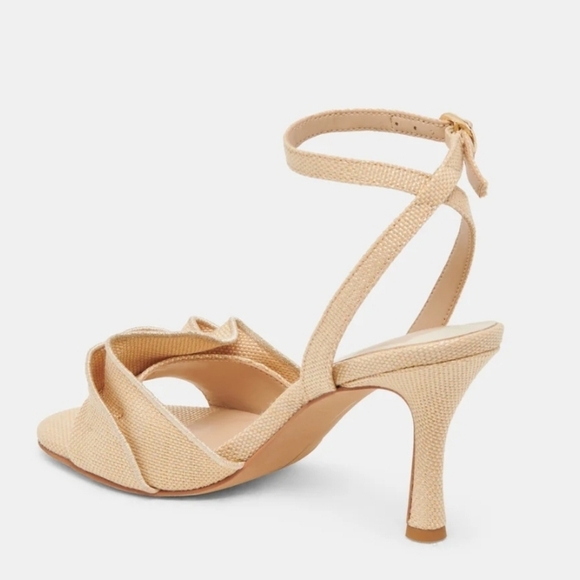💛🔹️Dolce Vita🔹️ Lunete Heels Lightt Natural Woven Raffia Heels Sandals - Picture 8 of 10